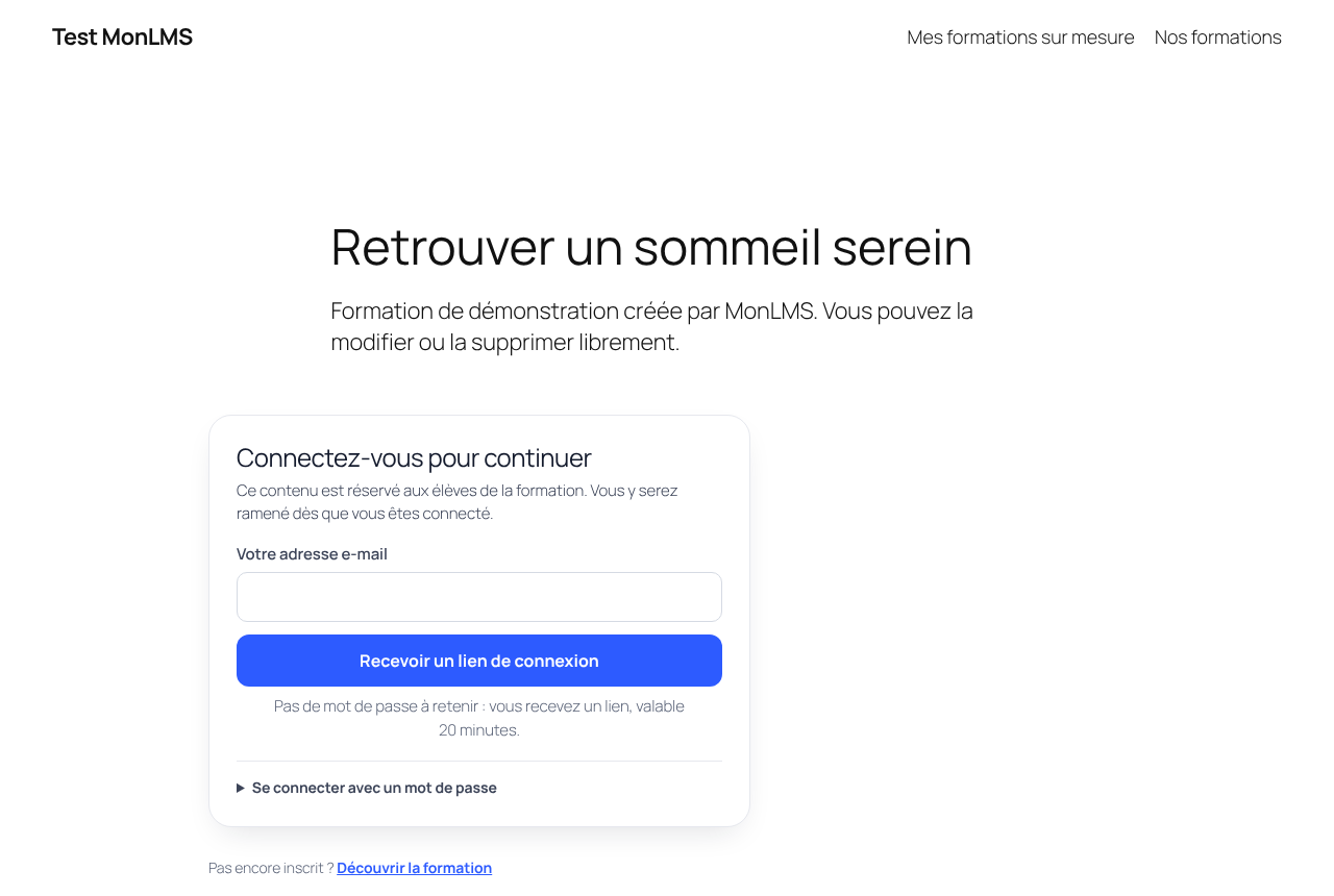 La connexion par lien