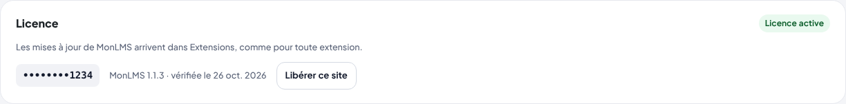 La carte Licence