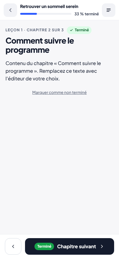 Le lecteur sur téléphone