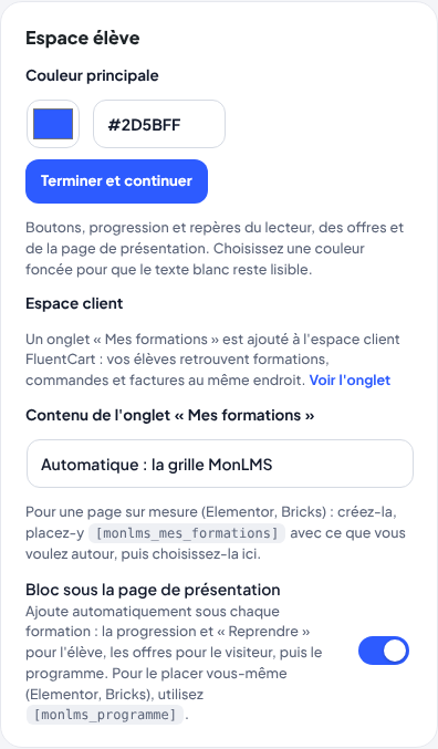 La carte Espace élève